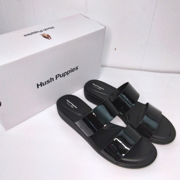Hush PUPPIES Black Brite Jells Slide Sandals - Picture 4 of 8